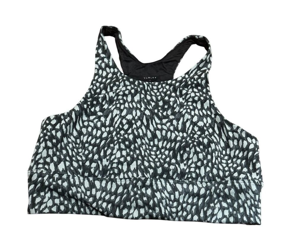 Varley Athletic Racerback Lets Move Harris Sports Bra Petrol Motion Speckle Sz L